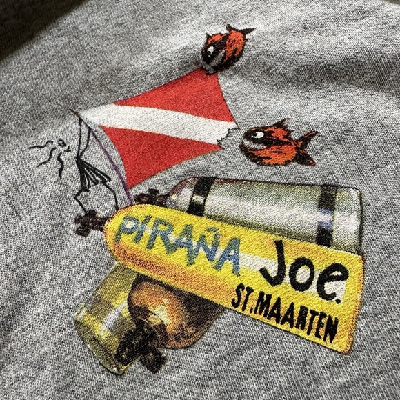 Pirana Joe St Maarten‎ Gray Shirt Mens Size Medium Beaches Fishing - Picture 4 of 9